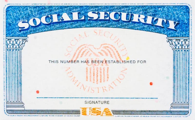 A blank United States Social Security card, showing the printed header and the empty space where a name and number would appear.